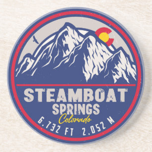 Steamboat Springs Colorado Retro Sunset Souvenirs Getränkeuntersetzer