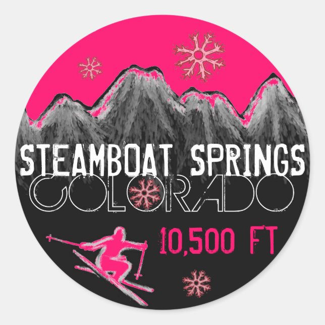 Steamboat Springs Colorado Rosa Aufkleber (Vorderseite)