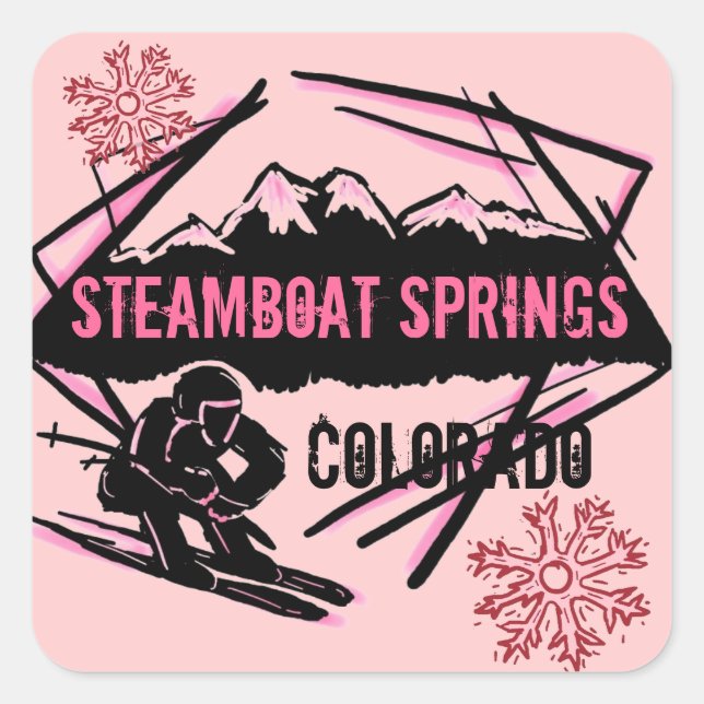 Steamboat Springs Colorado Rosa Aufkleber (Vorderseite)
