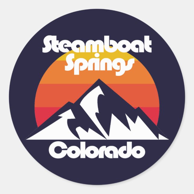 Steamboat Springs Colorado Runder Aufkleber (Vorderseite)