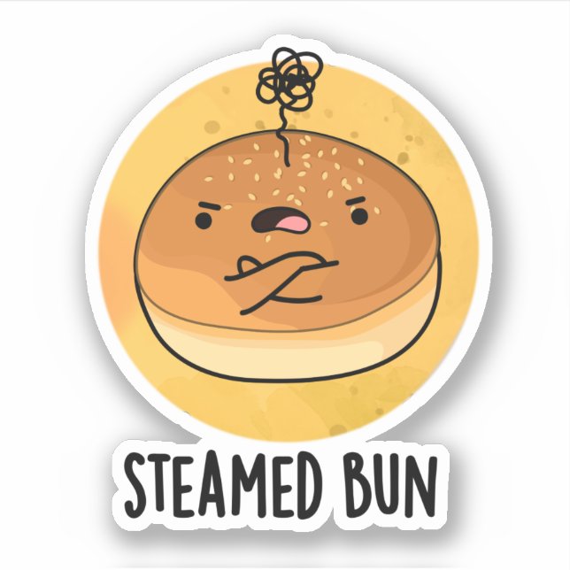 Steamed Bun Funny Food Puff Aufkleber (Vorderseite)