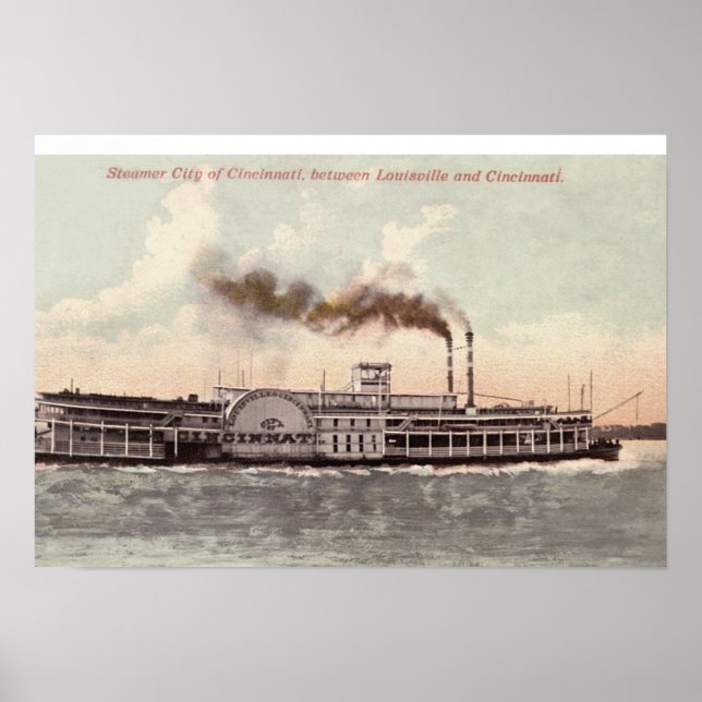 Steamer City of Cincinnati Poster (Vorne)