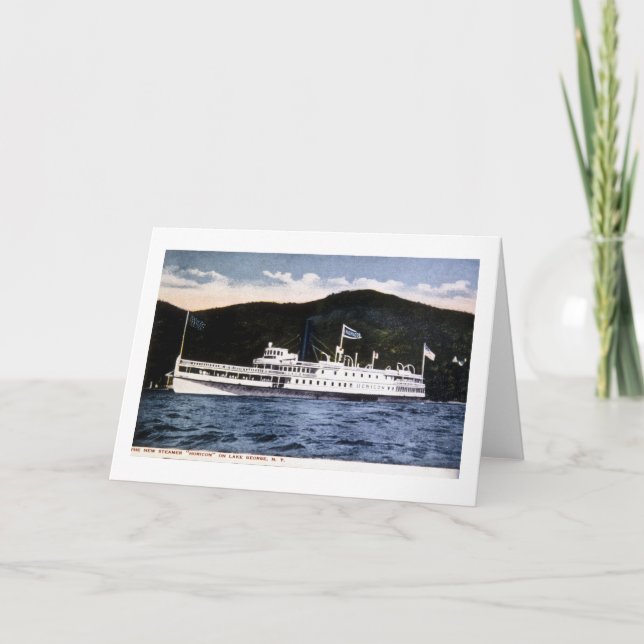 Steamer "Horicon" am George-See, New York Karte (Vorderseite)