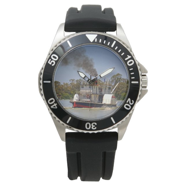 Steamer Paddel, der den Fluss hinunter führt, Armbanduhr (Vorderseite)