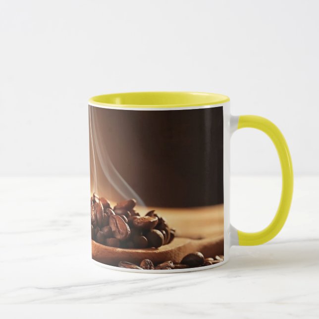 Steaming Coffee Beans Sticker for Mug Lovers (Droite)