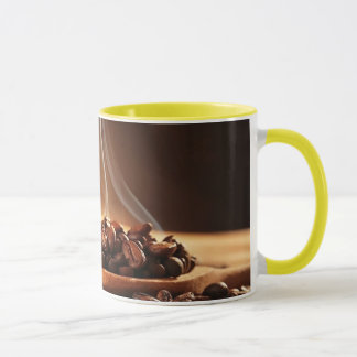 Steaming Coffee Beans Sticker for Mug Lovers Tasse