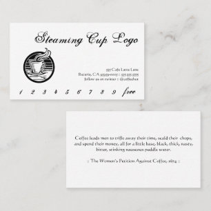 Steaming-Cup-Logo-Drink-Punch/Loyalitätskarte Treuekarte