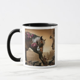 Steampferd mit Rose Tasse