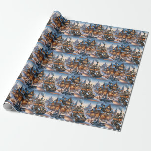 Steampton Christmas Bus Wrapping Paper Geschenkpapier