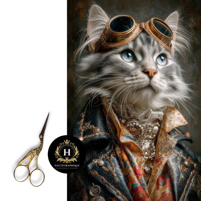 Steampton Silver Tabby Cat Decoupage Papier (Von Creator hochgeladen)