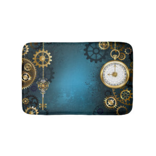 Steampun türkis Hintergrund mit Gears Badematte