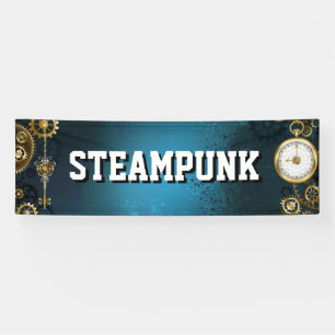 Steampun türkis Hintergrund mit Gears Banner