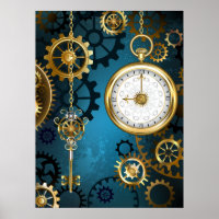 Steampun türkis Hintergrund mit Gears