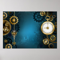 Steampun türkis Hintergrund mit Gears