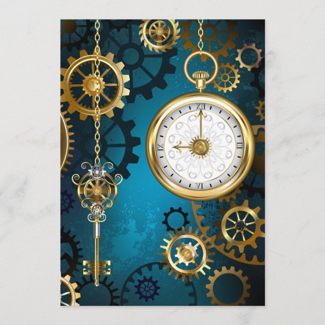 Steampun türkis Hintergrund mit Gears Programm (Vorderseite)