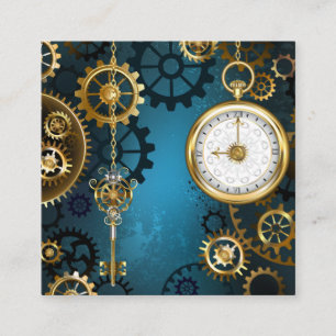 Steampun türkis Hintergrund mit Gears Terminkarte