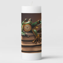Steampunk 2 Frogs Tiere grün KI Dekoration modern