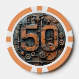 Steampunk $50 Poker Chip: Arkane Machina Pokerchips