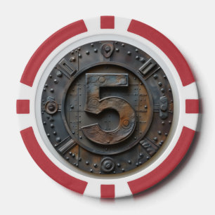 Steampunk $5 Poker Chip: Viktorianisches Glücksspi Pokerchips