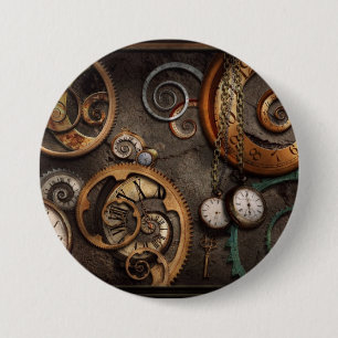 Steampunk - Abstrakt - Zeit ist kompliziert Button