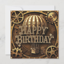 Steampunk Adventure Birthday Design Karte