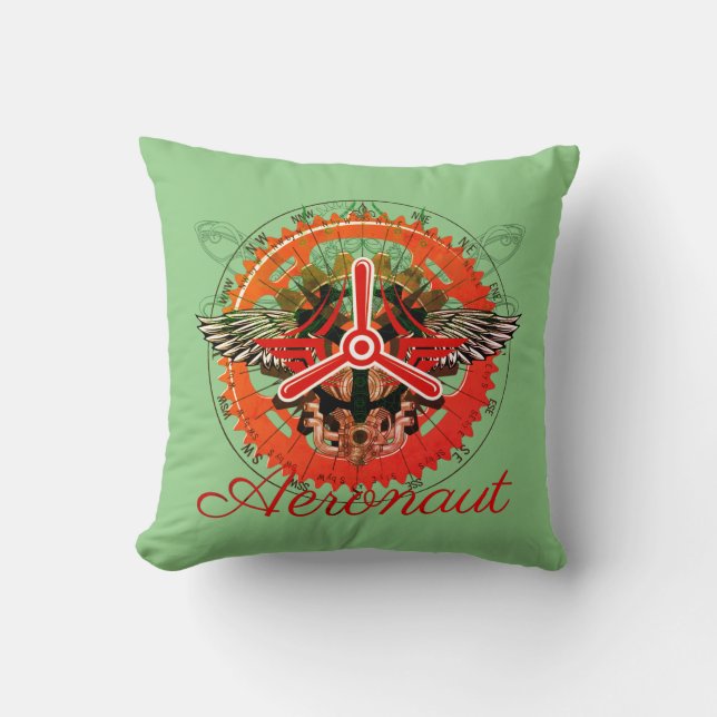 Steampunk Aeronaut, Himmelsmechanik Kissen (Vorderseite)