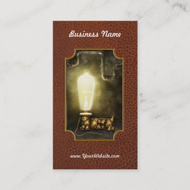 Steampunk - Alphabet - L ist für Glühlampe Visitenkarte (Vorderseite)