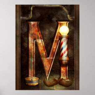 Steampunk - Alphabet - M is for Mustache Poster