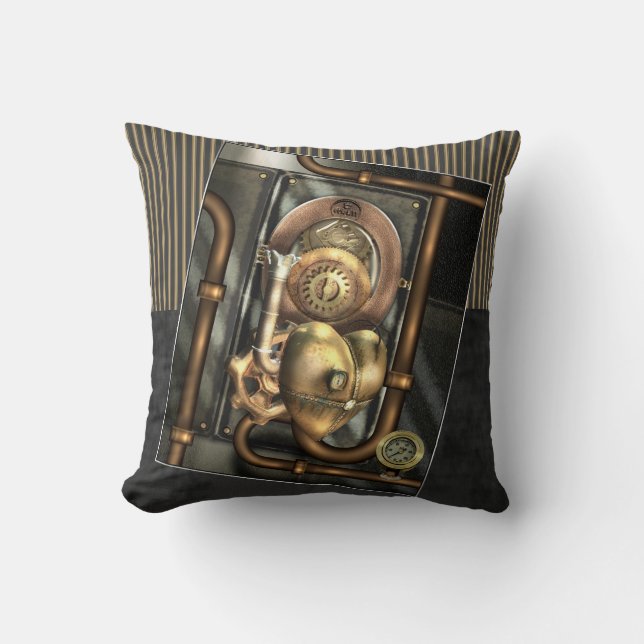Steampunk am Herzen Kissen (Vorderseite)