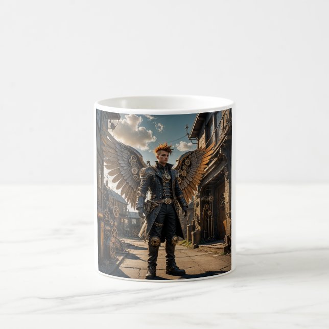 Steampunk Angel Kaffeetasse (Mittel)