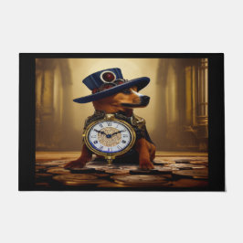Steampunk Anpassbarer Hund mit Hut Door Mat Fußmatte