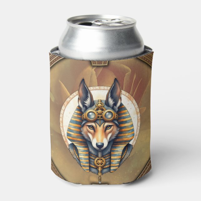 Steampunk Anubis Fox Portrait Dosenkühler (Kanne Vorderseite)
