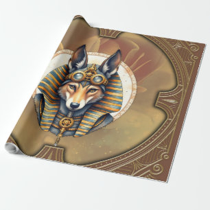 Steampunk Anubis Fox Portrait Geschenkpapier