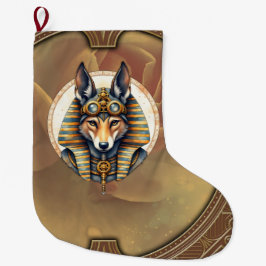 Steampunk Anubis Fox Portrait Großer Weihnachtsstrumpf