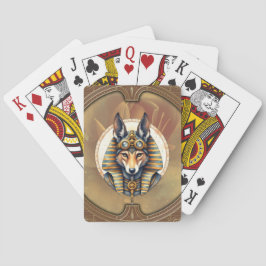 Steampunk Anubis Fox Portrait Spielkarten