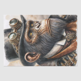 Steampunk Ape Watercolor Art Seidenpapier