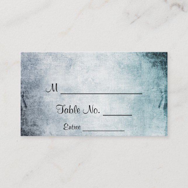 Steampunk Aquamarin Heart Wedding Platzkarten (Vorderseite)