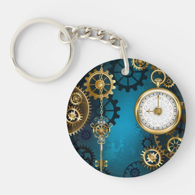 Steampunk Arrière - plan turquoise avec Gears (Devant)