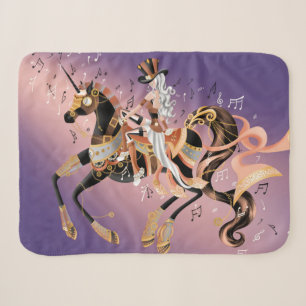 Steampunk Art Lady auf Mechanischem Pferd Sherpadecke
