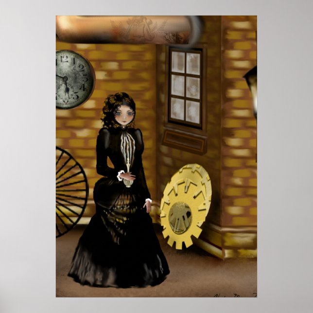 Steampunk Art Poster Suche nach Baker Street (Vorne)