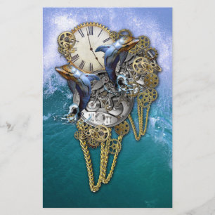 Steampunk-Art Time-Peace-Skulptur Briefpapier