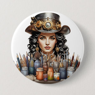 Steampunk Artist Button