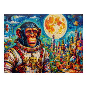 STEAMPUNK-ASTRONAUT-SCHIMPANSE 2 POSTER