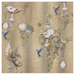 Steampunk auf Gold Tan Leather Stoff