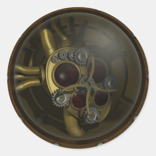 Steampunk-Aufkleber Runder Aufkleber