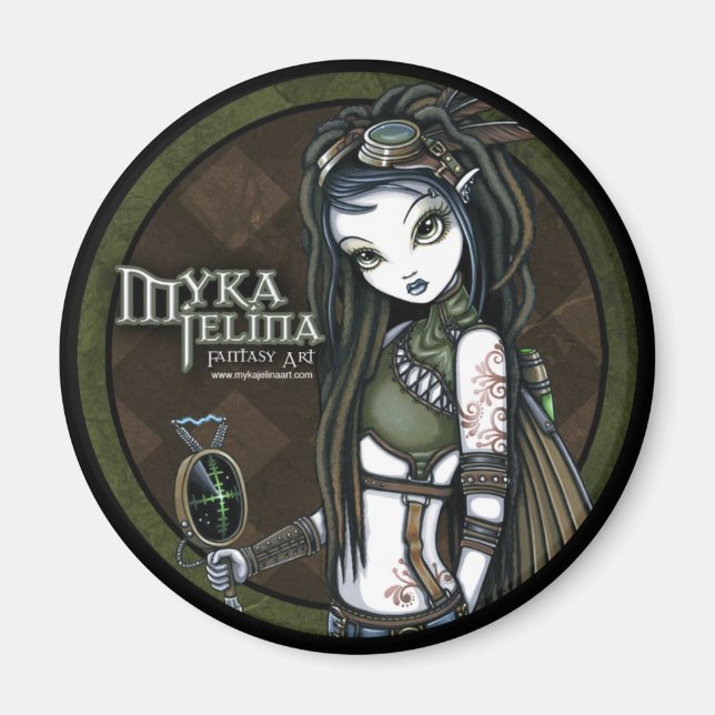 Steampunk Aviatrix Fairy Magnet "Cloud Burst" (Vorne)