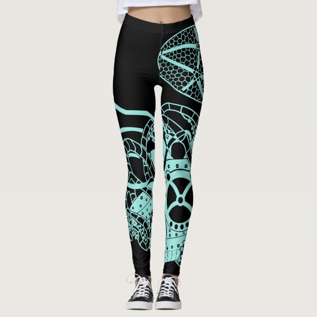 Steampunk Bakterium gegen Bakterien Leggings (Vorderseite)