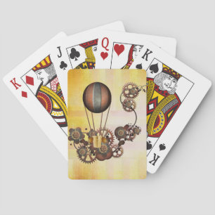 Steampunk Balloon Antik Gelb Spielkarten