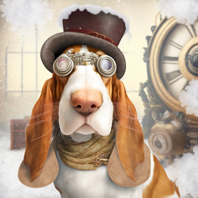 Steampunk Basset Hound Golfhandtuch (Von Creator hochgeladen)