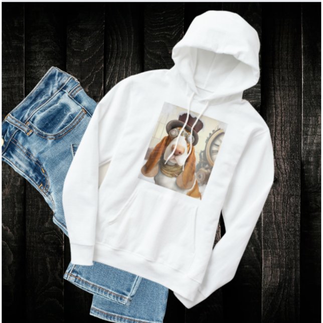 Steampunk Basset Hound Hoodie (Grab this cute Steampunk Basset Hound Hoodie!  For all Basset Hound lovers out there! )